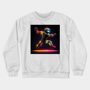 Dancing Robot Neon Art Crewneck Sweatshirt